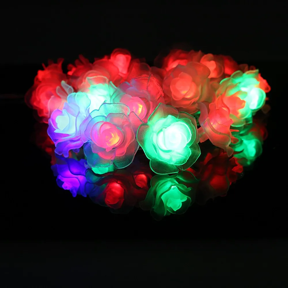 20 светодиодный цепочка цветов розы Luces светодиодный s украшения сказочные огни для свадьбы дома День святого Валентина события вечерние гирлянды Декор Luminaria