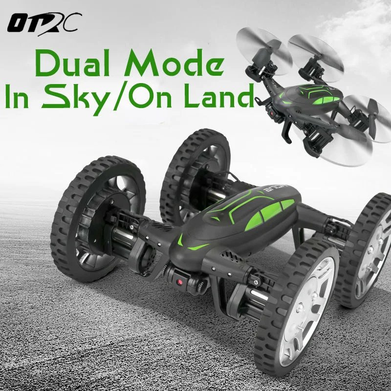 OTRC FY602 Air-Road Радиоуправляемый Дрон, автомобиль 2 в 1 летающий автомобиль 2,4G Квадрокоптер с дистанционным управлением Drone 6-осевой 4CH вертолет с HD Камера высокое Скорость 4WD