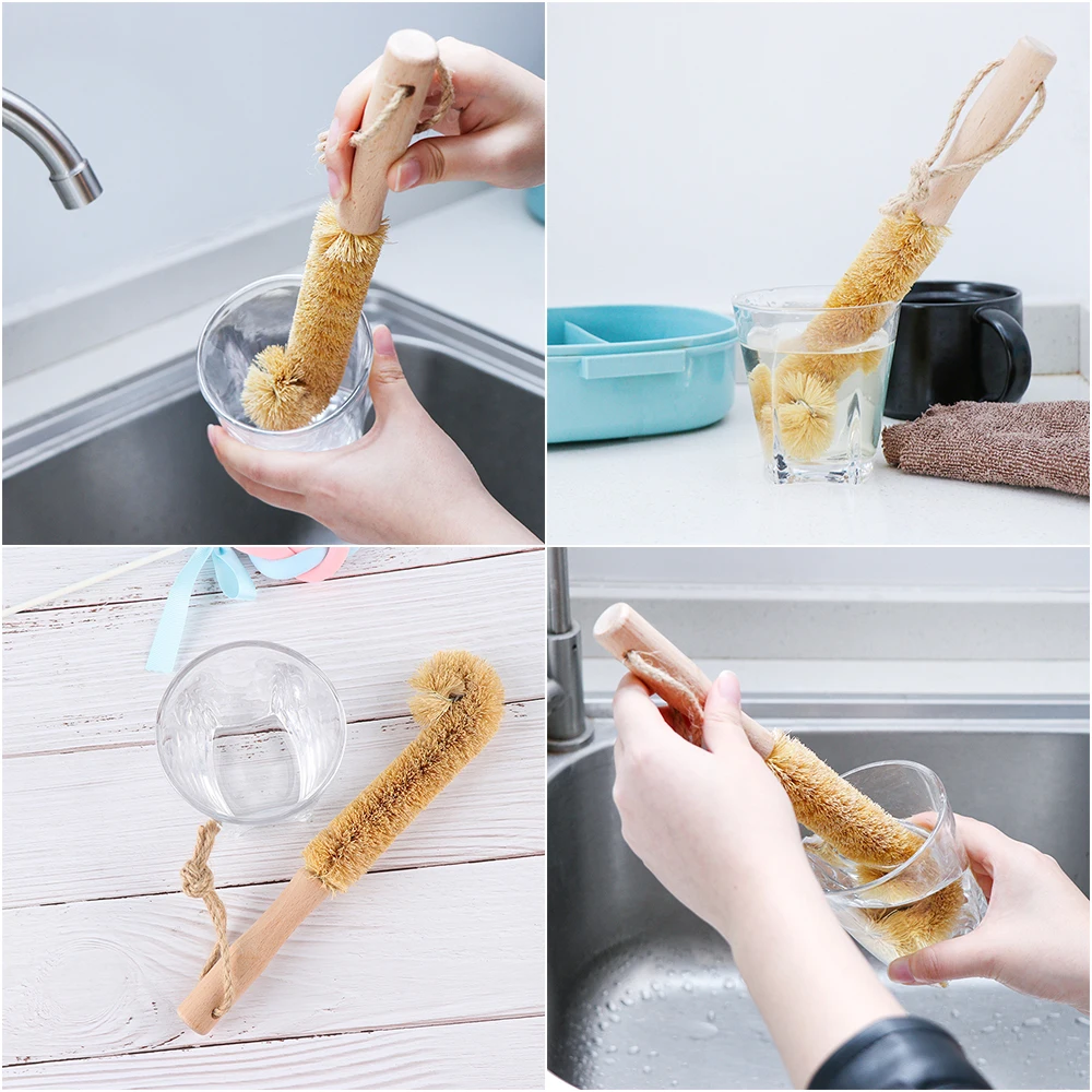 Щетка для бутылки 25*5 5 см с длинной ручкой щетка кокосовой пальмы и чашки кухонный