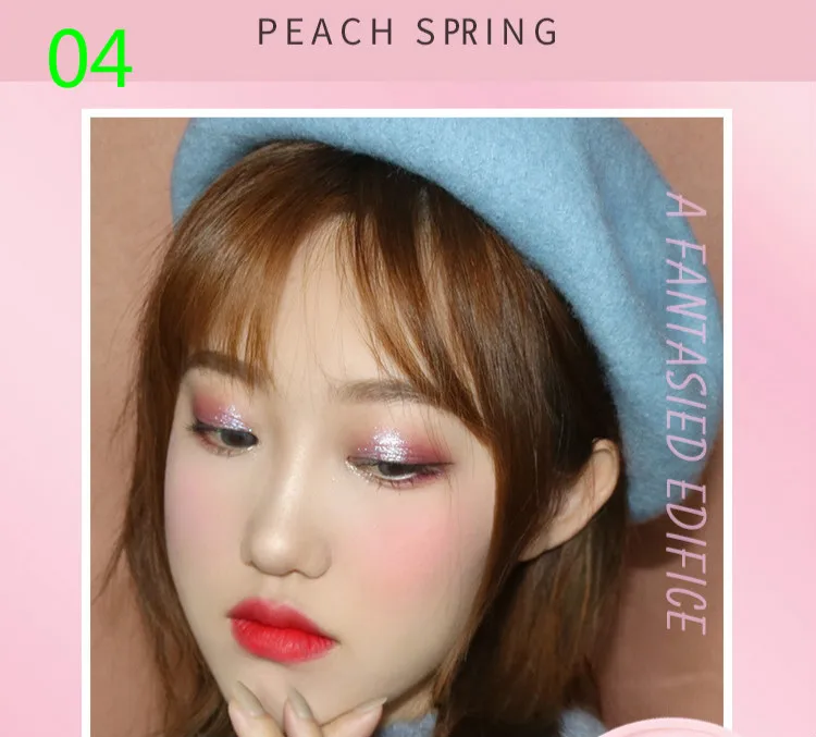 Cherry Blossom Румяна для женщин, красные румяна для макияжа лица, пудра, запеченные Минеральные румяна для щек, брендовая косметическая палитра, 4 цвета, пудра
