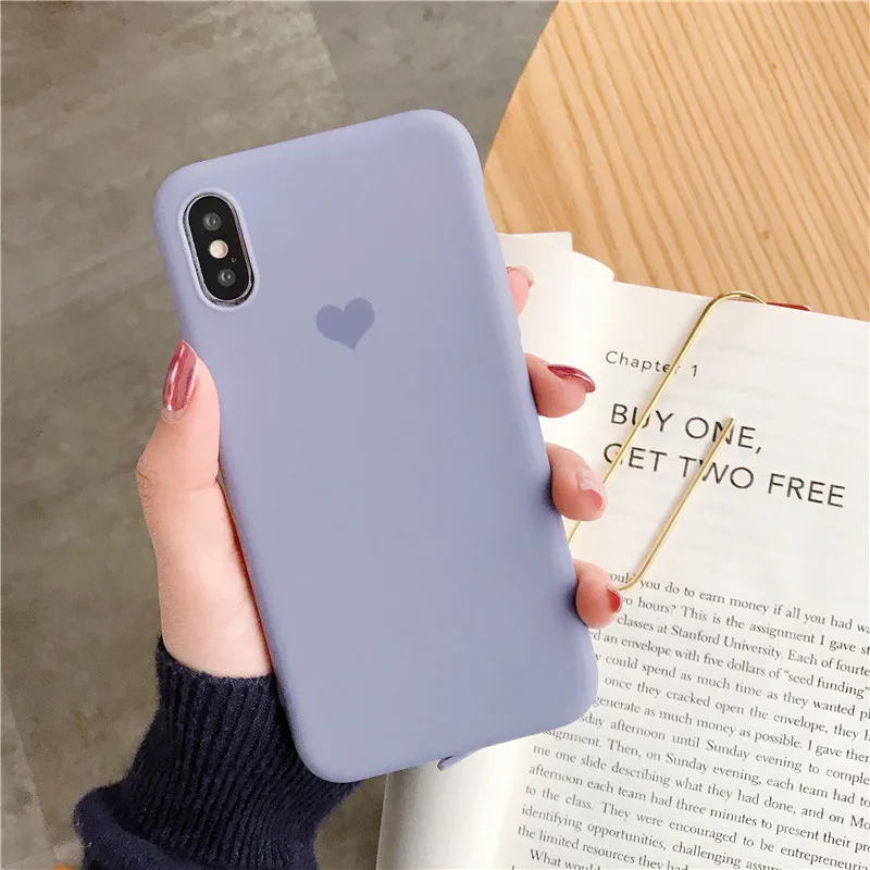 1 Чехол для телефона с сердечком для Iphone 6 6 S 7 8 Plus XS Max XR X мягкий силиконовый ультратонкий простой чехол - Цвет: 1