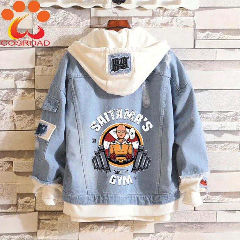 Мужская и женская джинсовая куртка Cosroad джинсовое пальто на молнии с капюшоном