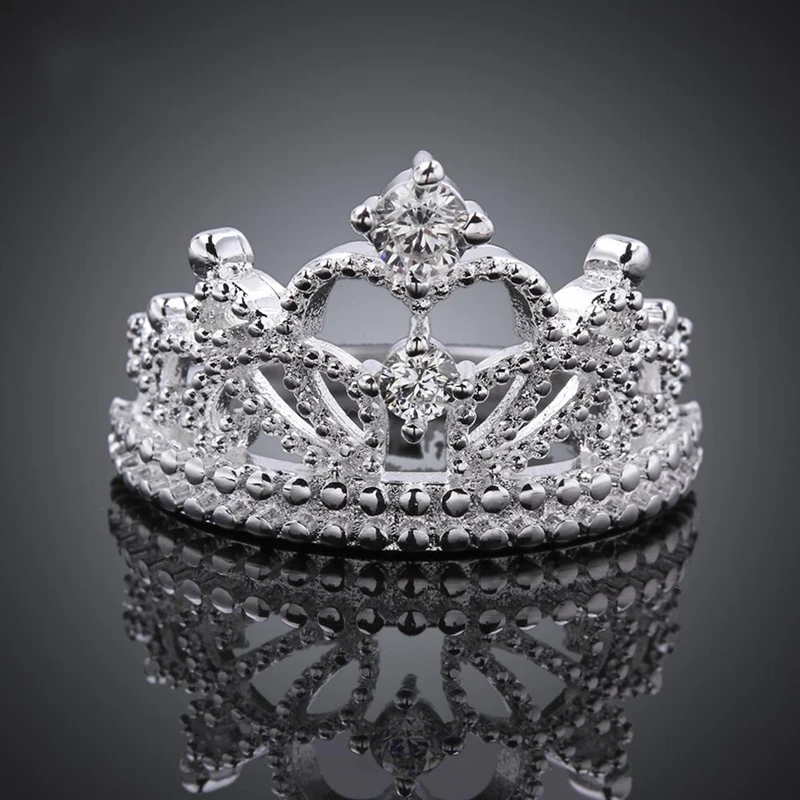 Женское кольцо из стерлингового серебра 925 пробы с белым цирконием Great Crown