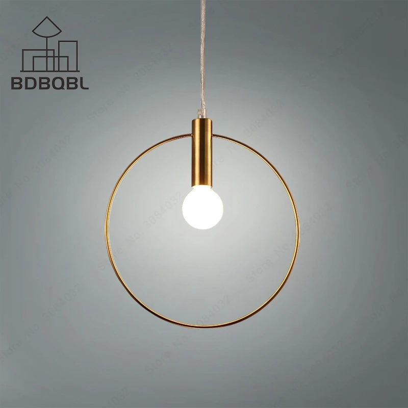 Декоративный современный подвесной светильник BDBQBL Arts с золотой трубкой для