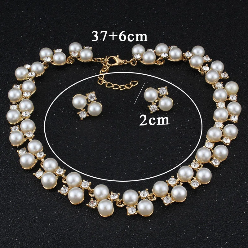 Набор украшений jiayijiaduo ожерелье и серьги для женщин золотого цвета имитация