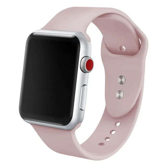 Мягкий силиконовый сменный спортивный ремешок для 38 мм Apple Watch Series4 3 2 1 42 мм наручный браслет ремешок для iWatch Sports Edition - Цвет ремешка: NO.45.Offic-PinkSand