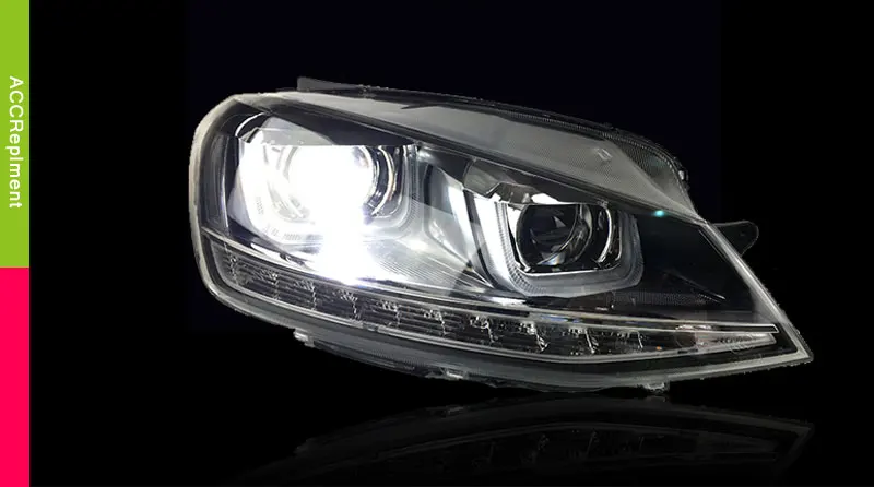 Авто освещение стиль светодиодный налобный фонарь для VW golf 7 GTI R20 светодиодный фары golf 7 angel eye светодиодный drl H7 hid Биксеноновые линзы ближнего света