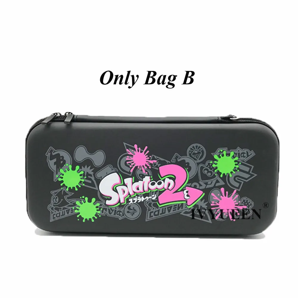 Only Bag B Сумка для хранения IVYUEEN для переноски, чехол для пульта NS, закаленное стекло, защита экрана, Joy Con, силиконовый чехол - Цвет: Only Bag B