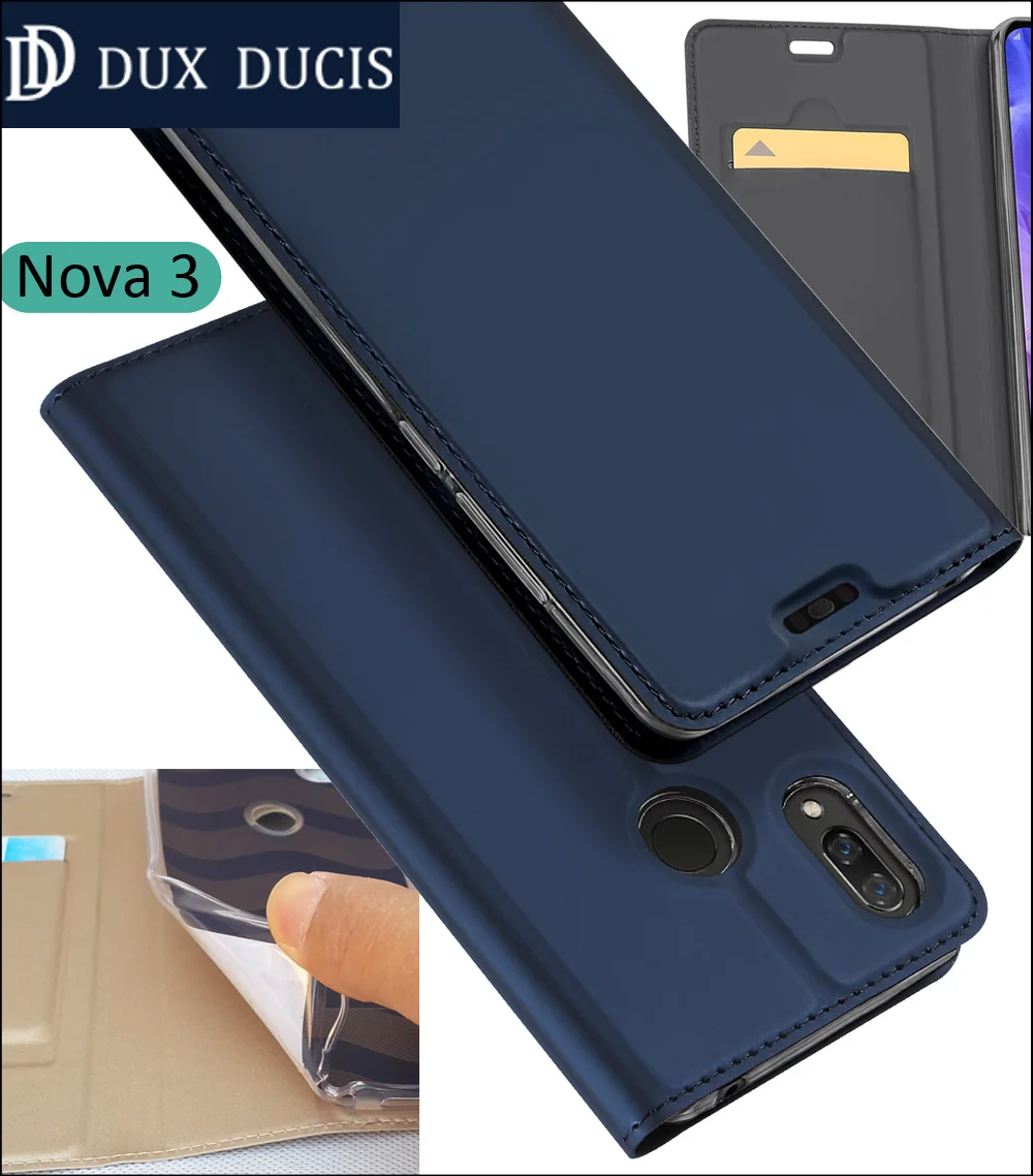Оригинальный чехол DUX DUCIS для Huawei P Smart Plus 2019 кожаный книжка с откидной