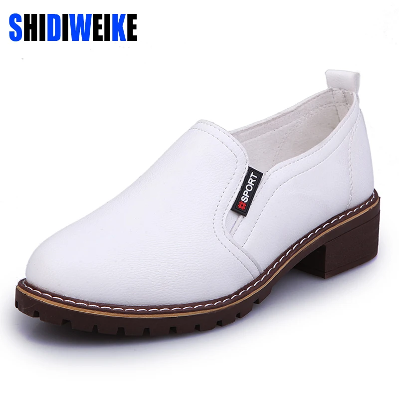 2020 женские туфли на плоской подошве Туфли оксфорды с круглым носком Женская