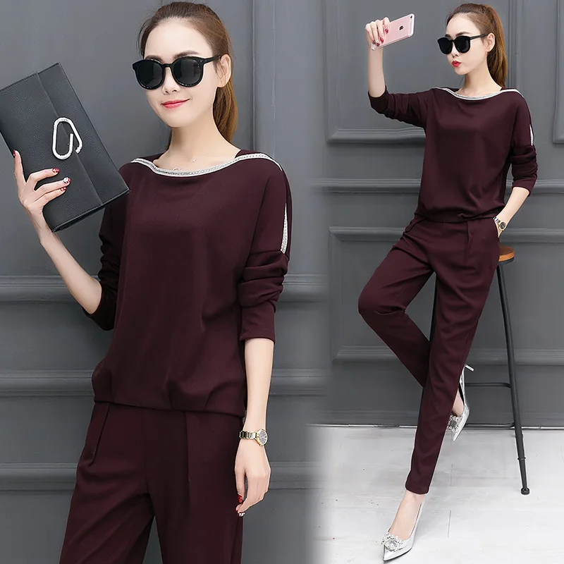 Женские облегающие трикотажные костюмы комплект одежды из двух предметов с