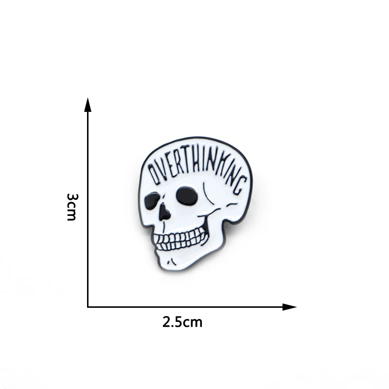 Halloween Brooches Overthink Skull Soft Enamel Pin for Girls Lapel Pin Hat/bag Pins Denim Jacket Shirt Women Brooch Badge Q554