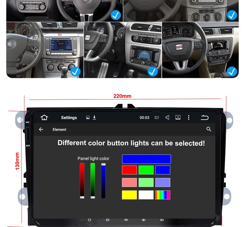 HIFIF 8 Core 2 din Android 8,0 " Автомобильный радиоплеер для VW GOLF 5 Golf 6 POLO Passat; Skoda CC JETTA Navigation gps навигация