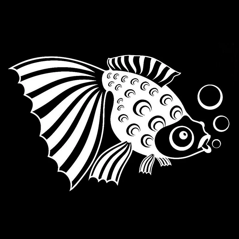 15.8cm*9.8cm Cartoon Fish Decor Stickers Decals Vinyl Black/Silver S3-6216 | Автомобили и мотоциклы