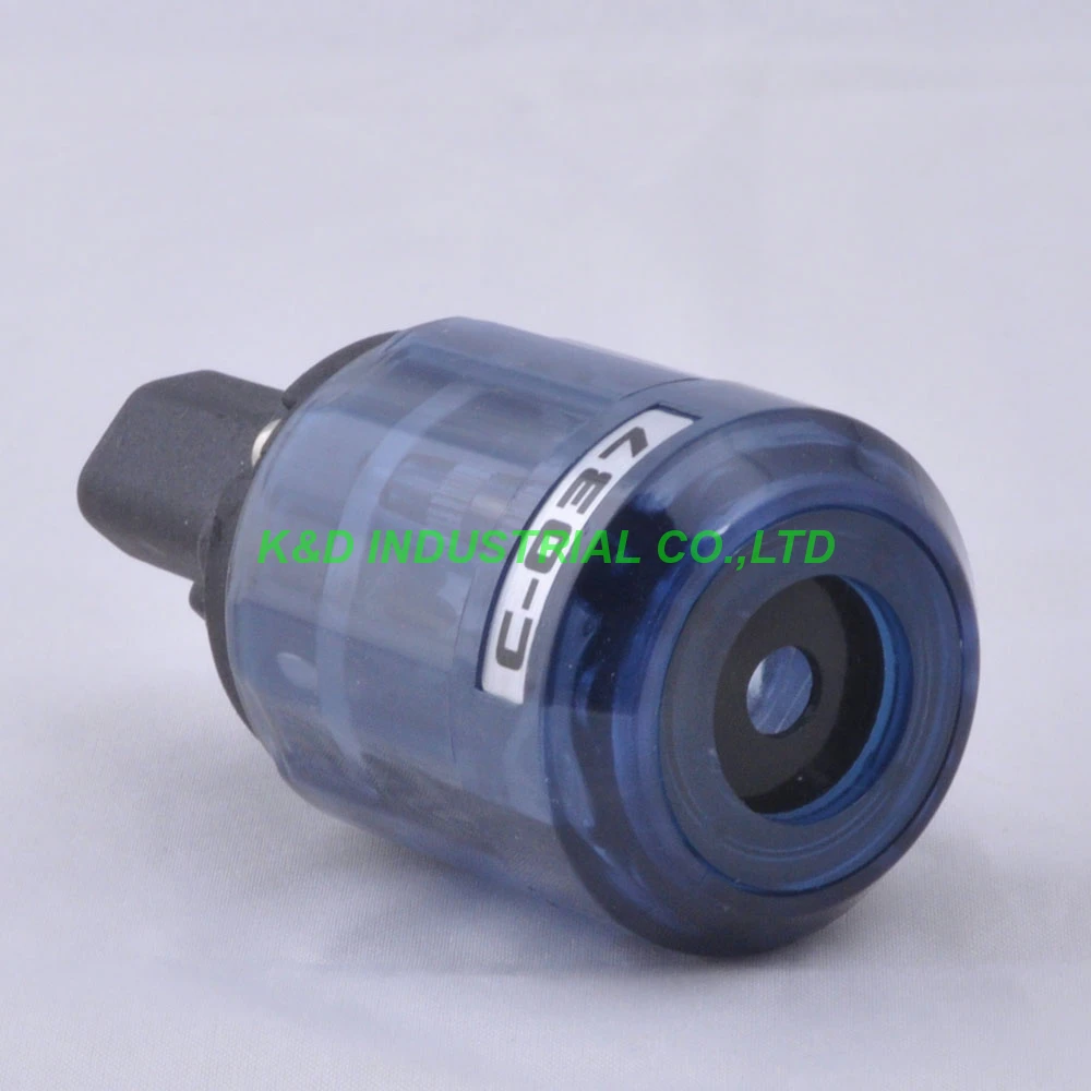 

1PC Audio AMP AC Power Plug IEC Connector Rhodium Plate Transparent C037 Blue