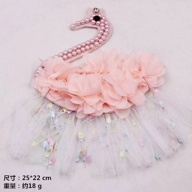 Lovely cartoon animal pearl embroidery cloth patchs pasting for DIY clothing home textile luggage jewelry chiffon flower brooch | Дом и сад