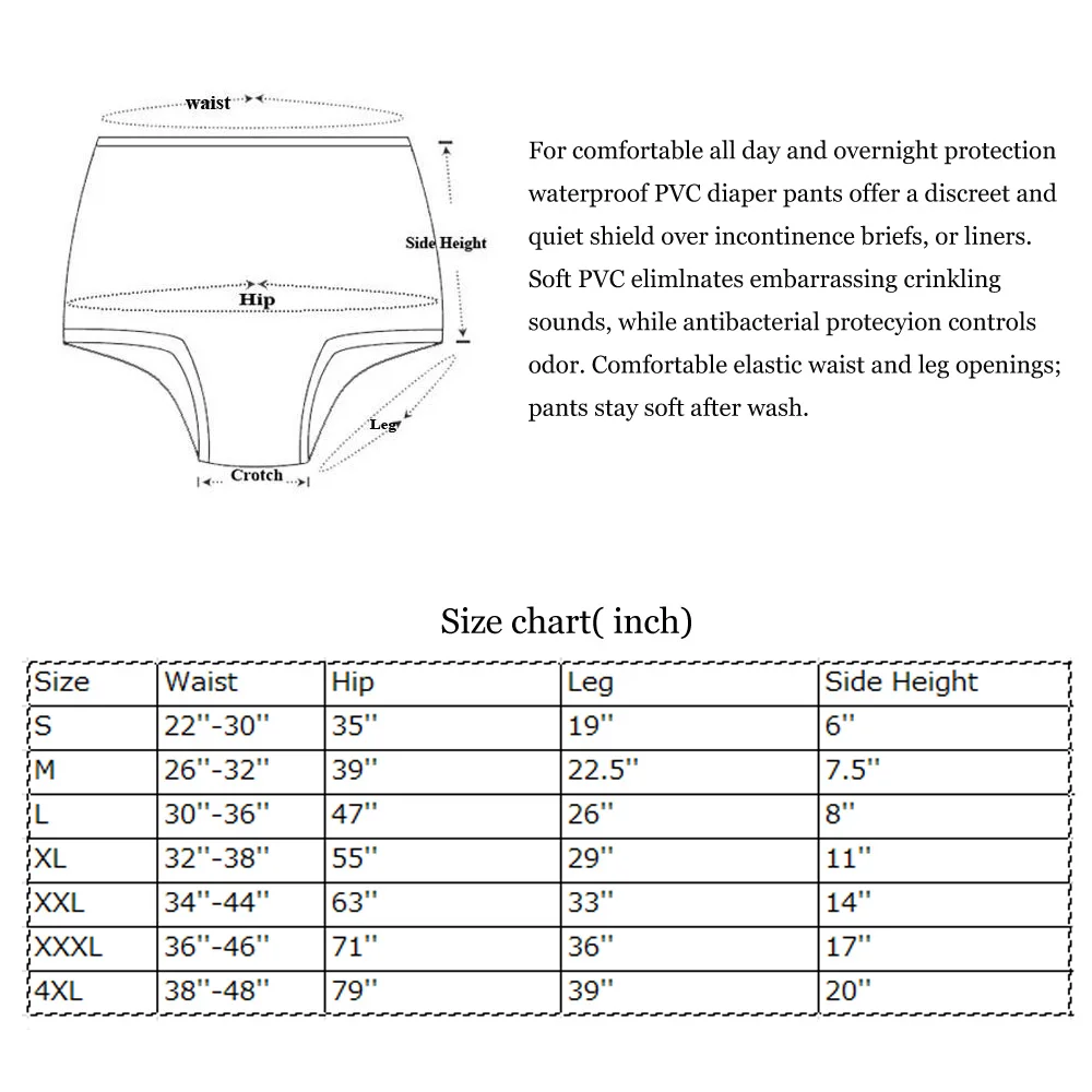 

Adult Size Butterfly Pink Pull Up PVC Diaper Plastic Pants Incontinence Briefs
