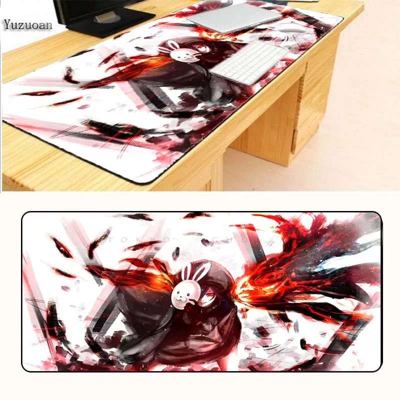 Yuzuoan Tokyo Ghoul аниме 80x30 коврик для мыши компьютера большой замок край игровой геймер