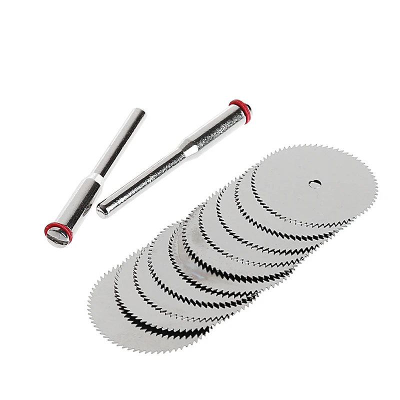 

10 PCS 25mm Wood Saw Blade Disc + 2 x Rod Dremel Rotary Cutting Tool