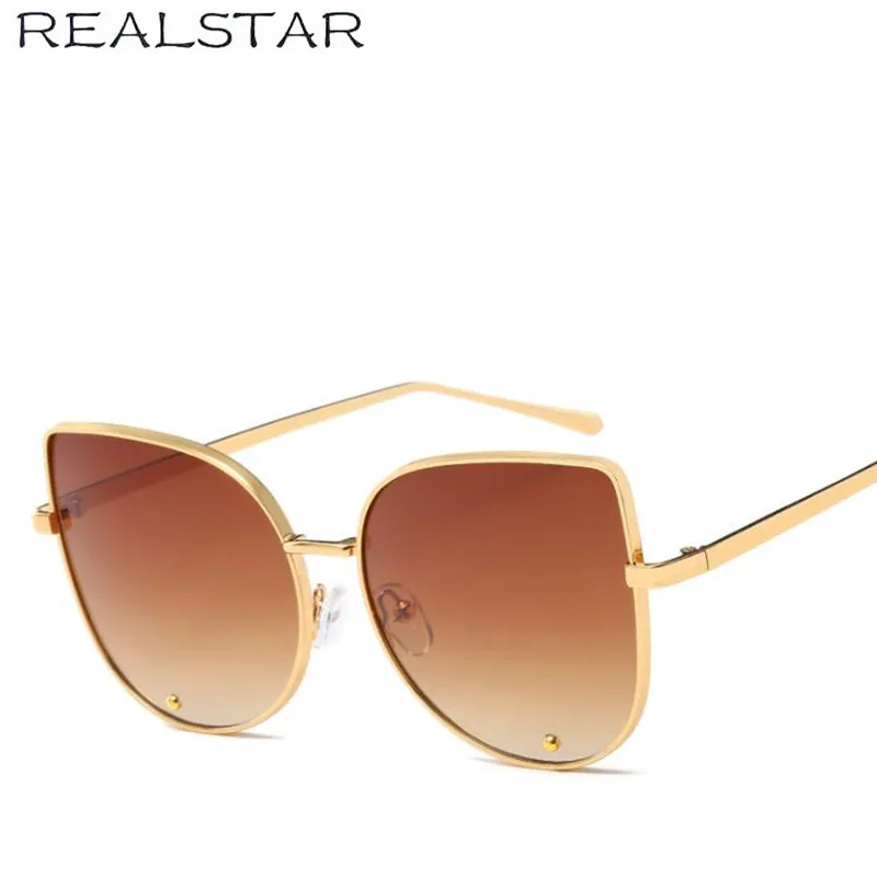 REALSTAR 2018 розовые зеркальные солнцезащитные очки Для женщин &quotкошачий глаз&quot