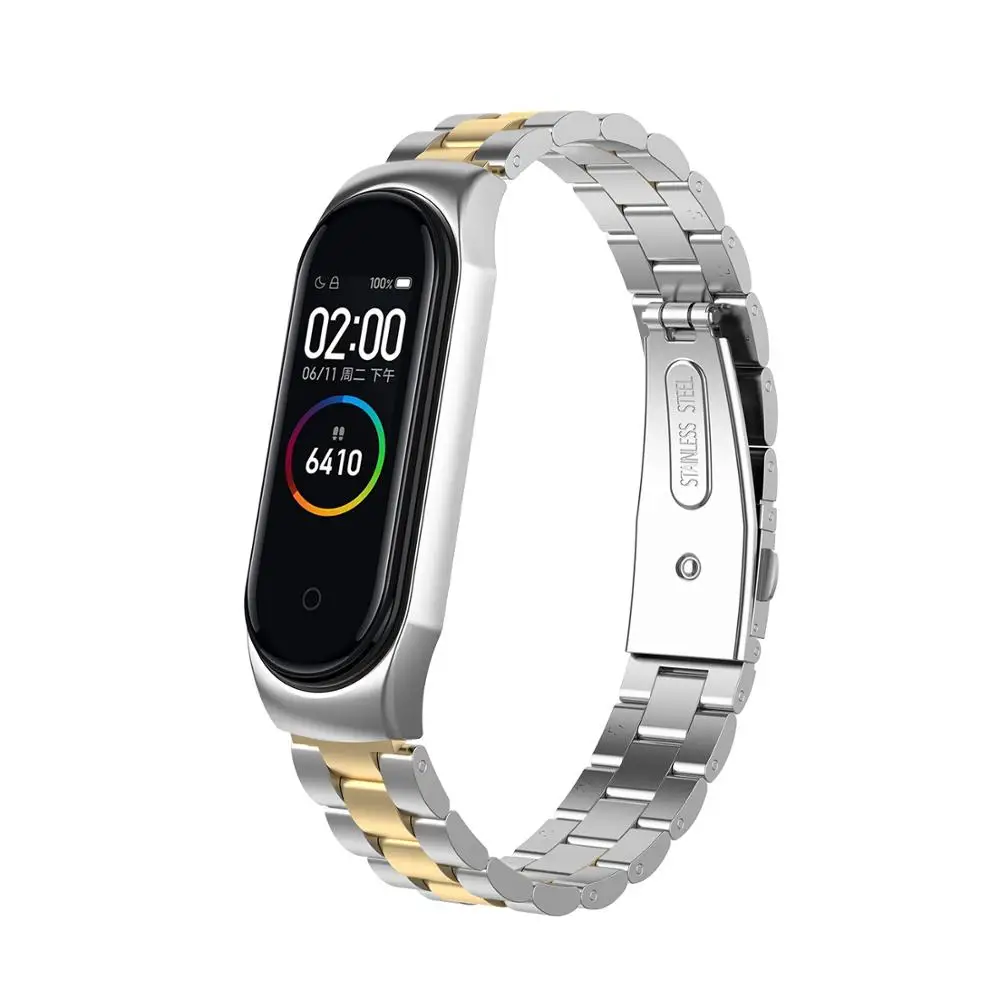 mi Band 4 металлический ремешок из нержавеющей стали для Xiaomi mi ремешок 3 ремешок совместимый браслет mi Band 3 браслеты Pulseira mi band 3