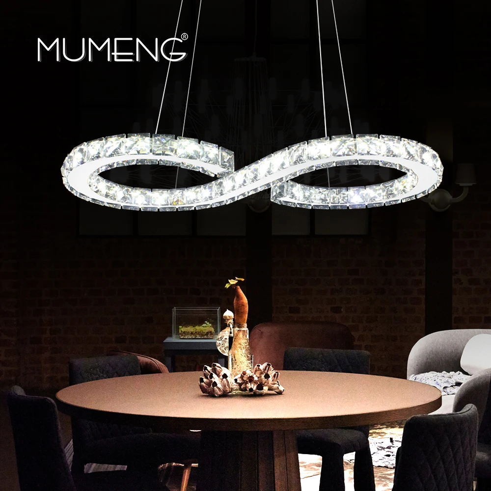 MUMENG Современная хромированная люстра кристаллы бриллиантовое кольцо 24 Вт