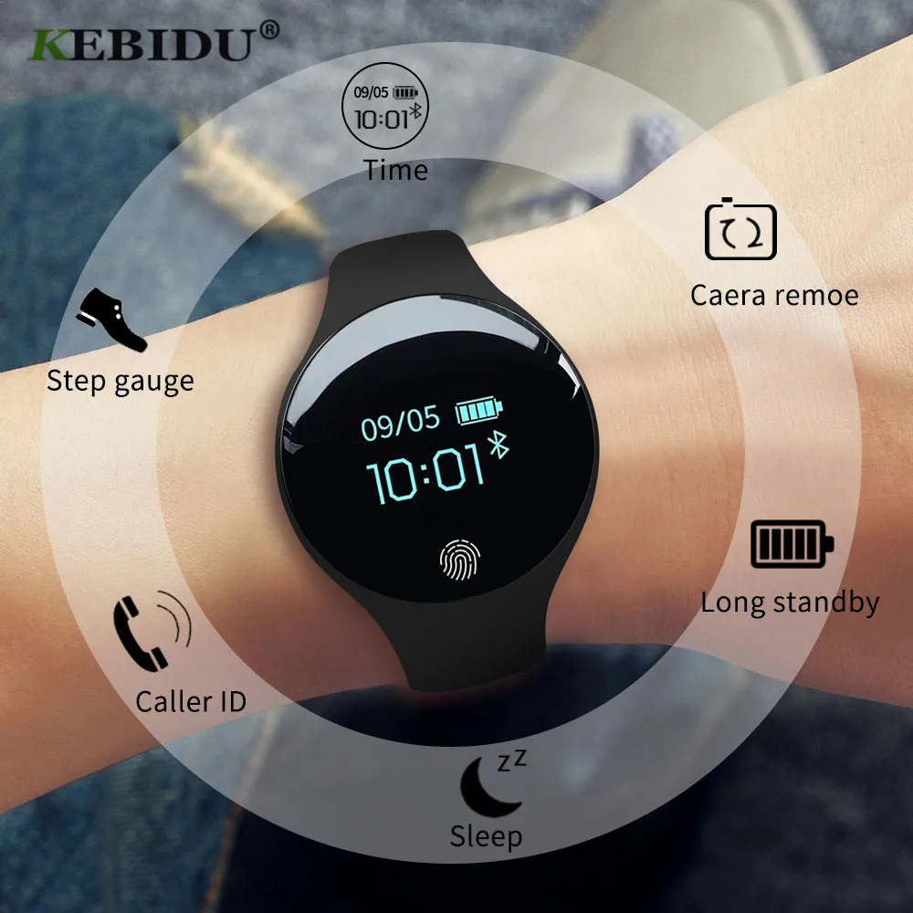 Умные часы KEBIDU с Bluetooth для IOS Android спортивные умные шагомером фитнес-браслет iPhone