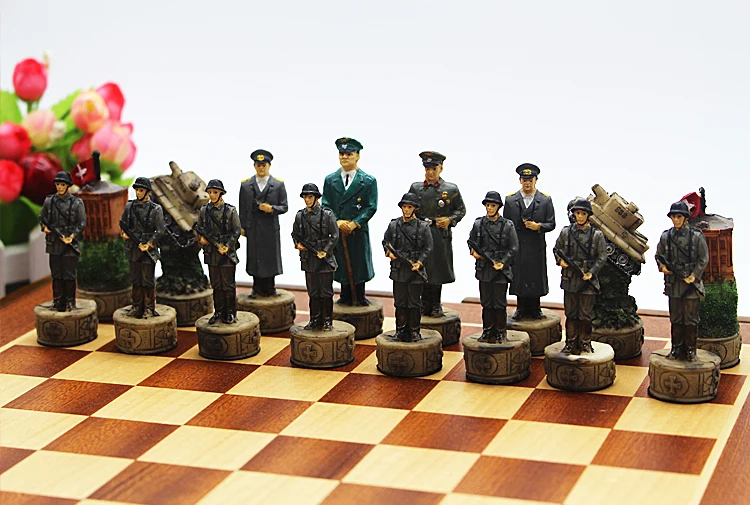 Серия Второй мировой войны, шахматный набор, полимерные куклы персонажей, фигурки, шахматный набор, классический Международный мультяшный Шахматный набор, рождественский подарок