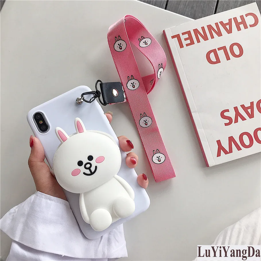 Cony Wallet Милый мультяшный чехол-кошелек на молнии для телефона Huawei P10 Plus P20 P30 Mate 9 10 20X30 Pro Lite Мягкий силиконовый чехол Coque Fundas - Цвет: Cony Wallet