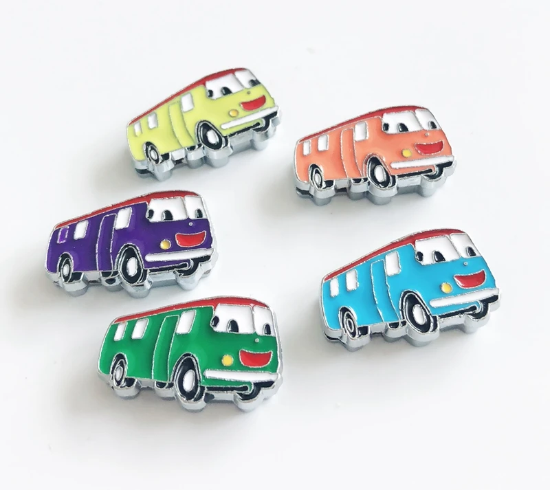 50pcs DIY accessory 8mm Enamel School Bus Slide Charms Beads Fit 8MM Dog Cat Collar Belts Wristband Tags | Украшения и аксессуары