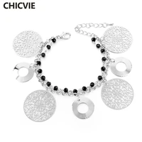 chicvie gold color round chain adjustable bracelets bangles for women luxury brand jewelry love friendship bracelet sbr160047