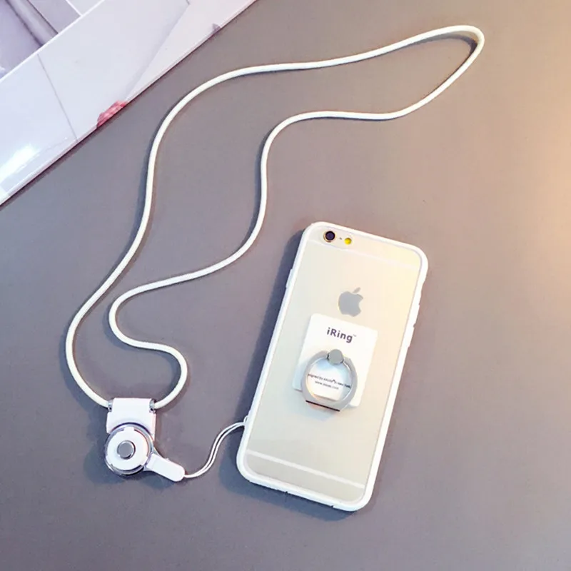 2019 New Phone Case For Iphone 7 plus 6 Plus 6s 6S 5 5S SE Metal Key Chain Finger Ring Holder Stand Neck Lanyard portable |