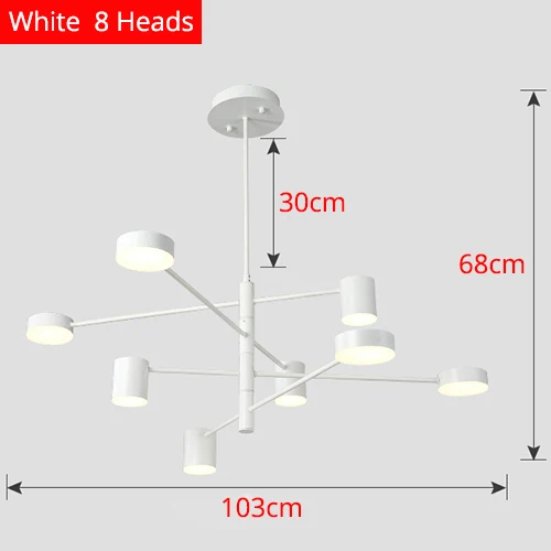White 8 Heads Современный светодиодный потолочный светильник, люстра для гостиной, столовой, спальни, декоративное освещение во французском стиле - Цвет абажура: White 8 Heads