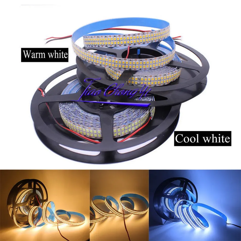 5 метров супер яркий 480 Led/M 2400 Led/5 M 2835 теплый белый/холодный белый 12 V двухрядная