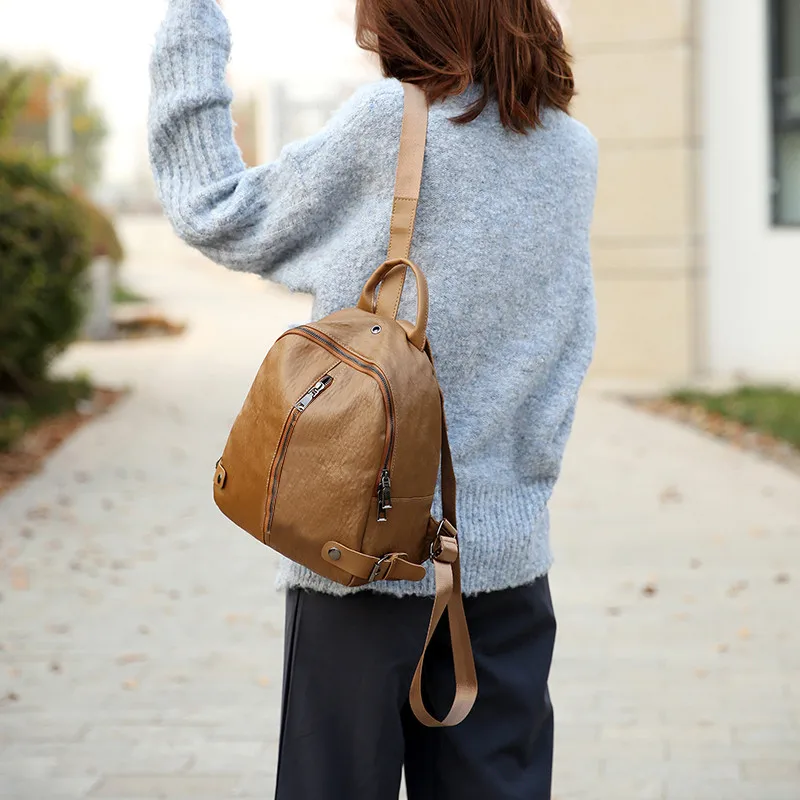Рюкзак женский и мужской модный Холщовый для ноутбука из искусственной кожи с