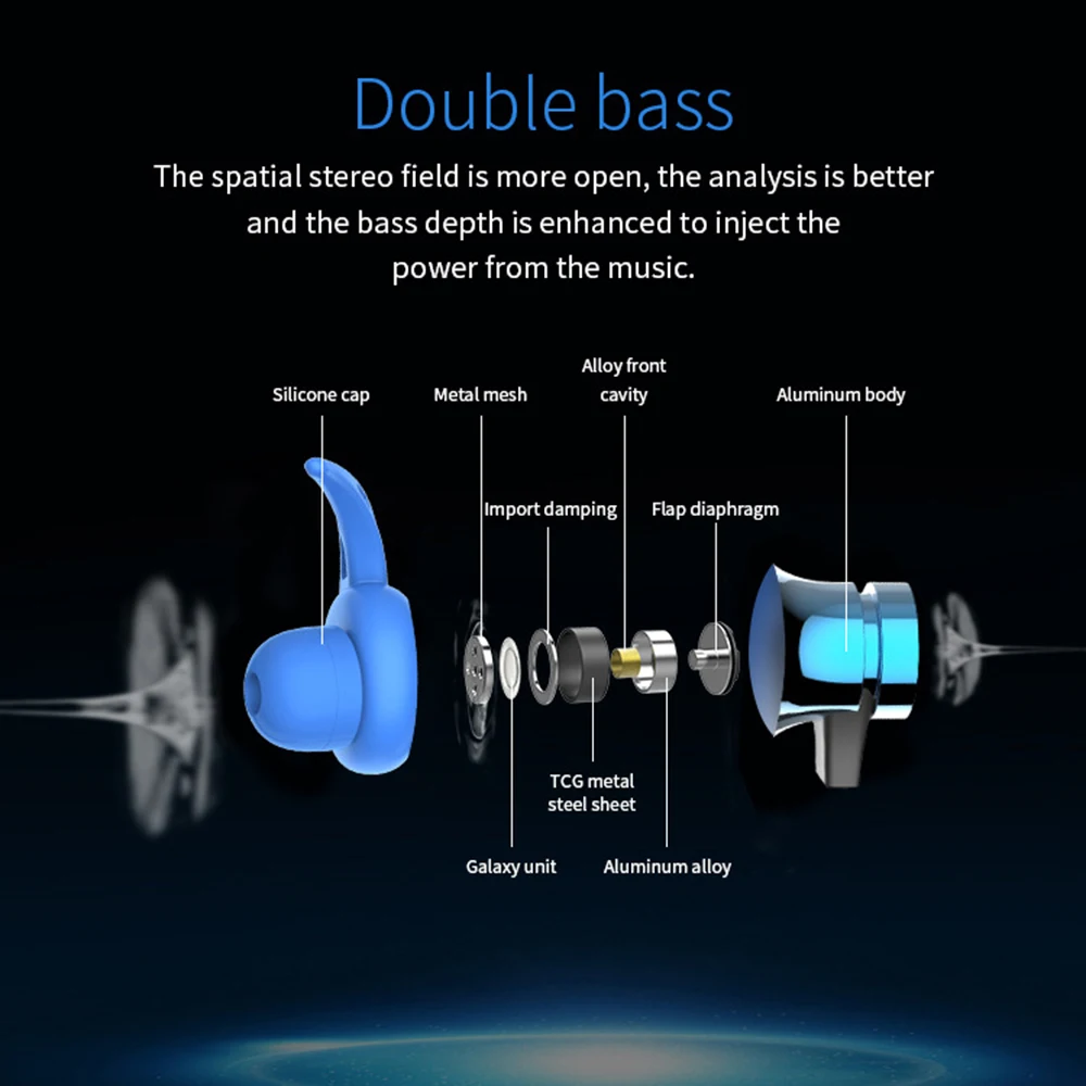 DISOUR Bluetooth гарнитура спортивные магнитные стерео мини Беспроводные наушники с