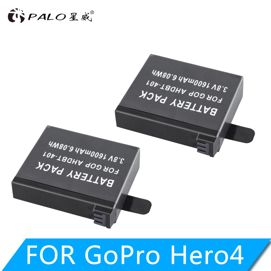 Аккумулятор для экшн камеры GoPro Hero 4 3 8 в 1600 мАч 2 шт.|gopro battery hero 4|gopro batterygopro |