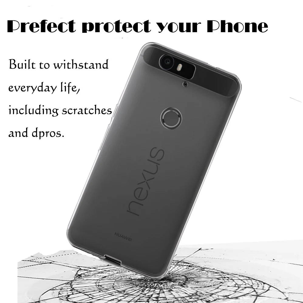 Прозрачный чехол для Huawei Google Nexus 6P 2015 прозрачный силиконовый из ТПУ с прозрачной