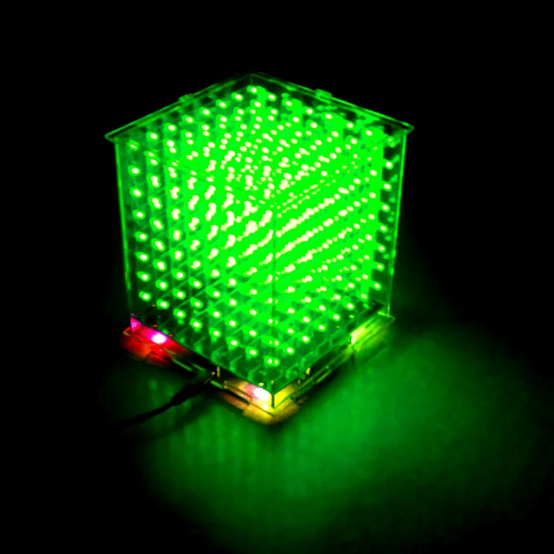 3D8 мини СВЕТОДИОДНЫЙ куб дисплей Электронный DIY Kit/Младший с отличной анимации/3D 8 8x8x8 pixe, высокое качество поддержка Arduino