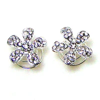 new 20mm crystals metal blossom flower charm bridal ornaments wedding hair decortation fashion jewelry accessories 6prs x