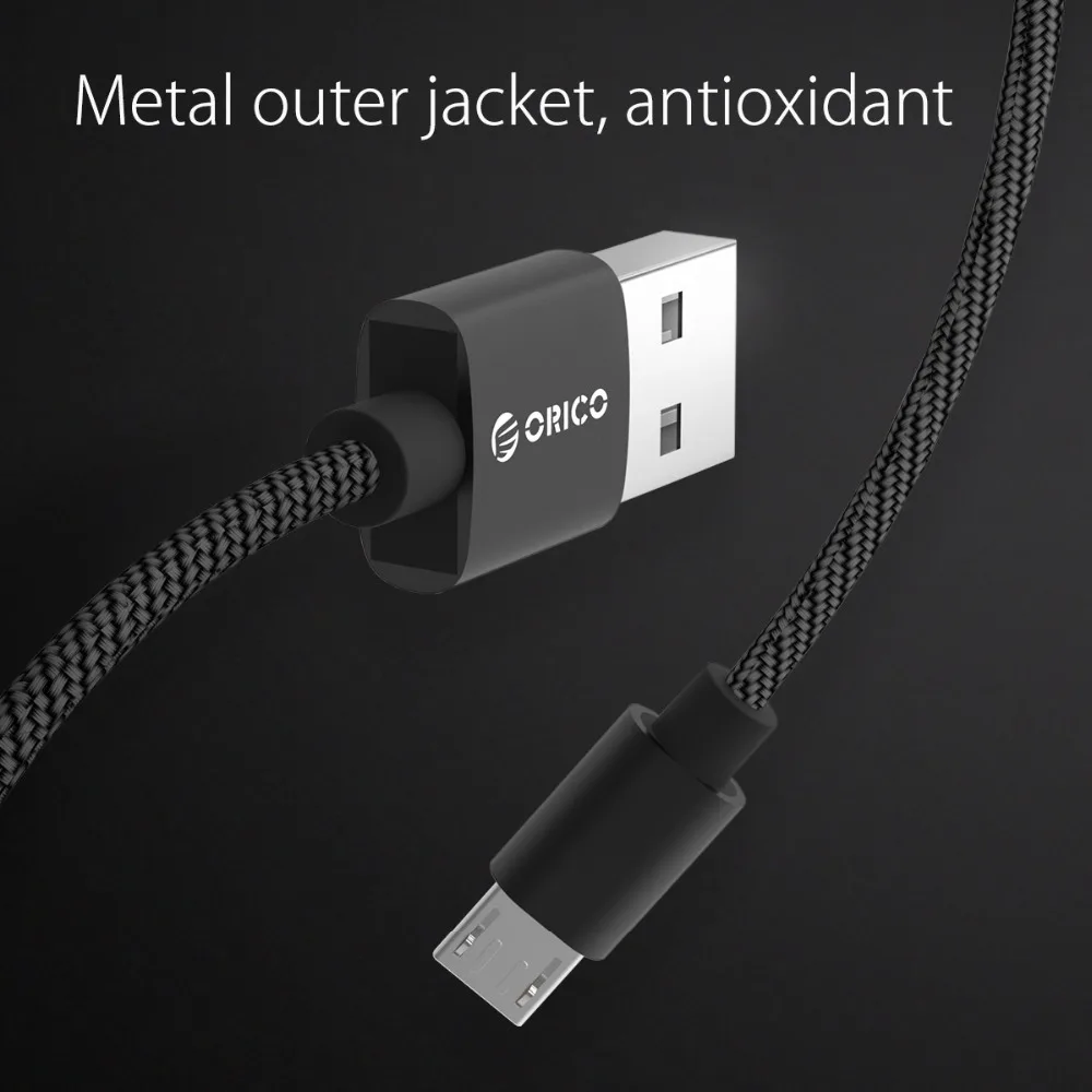 ORICO нейлоновый USB A кабель Micro для Xiaomi Huawei SamSung Meizu Letv Дата синхронизации зарядный 1