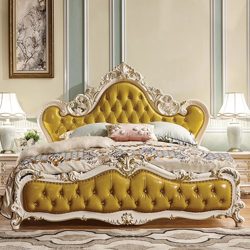 Роскошная кровать принцессы из массива дерева в европейском и американском
