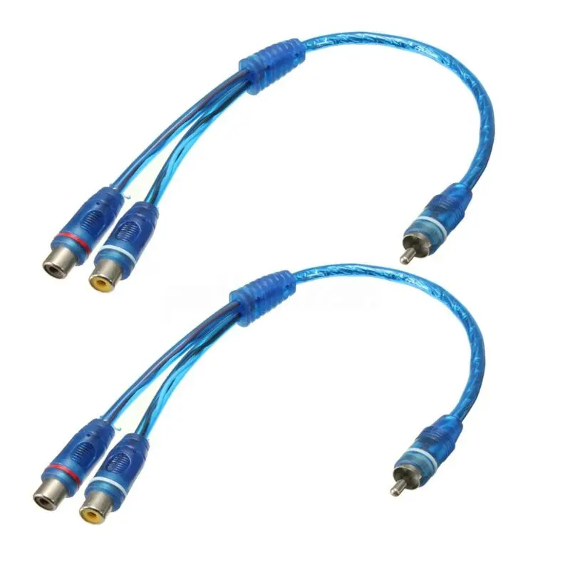 Автомобильный RCA Y Splitter свинцовый Кабель-адаптер 1х штекер в 2х гнездовой разъем