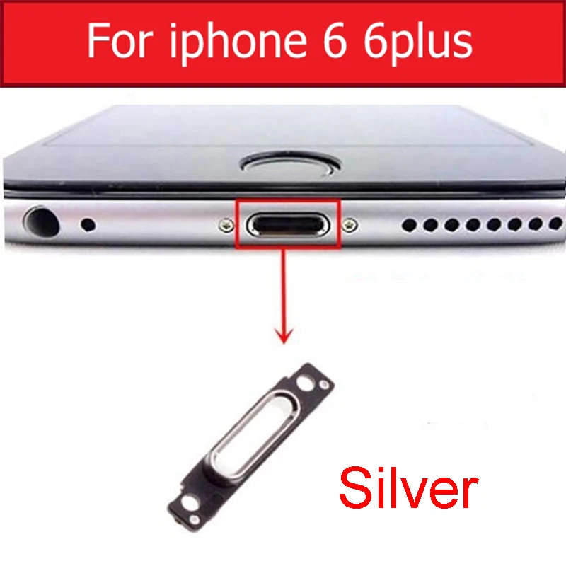 6 6 Plus Silver Зарядное устройство USB разъем порт металлическая подставка удерживающее кольцо для iPhone 5 5S SE 6S 6 7 8 Plus X зарядный разъем док-станция браслет металлическое кольцо - Цвет: 6 6 Plus Silver
