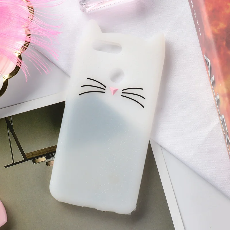 Чехол для huawei Honor Y6 Y3 Y5 Y7 Y9 Prime с милыми кошачьими ушками, для чехол s для huawei Honor 7X6X8X10 6C 5C 9 8 чехол s - Цвет: Белый