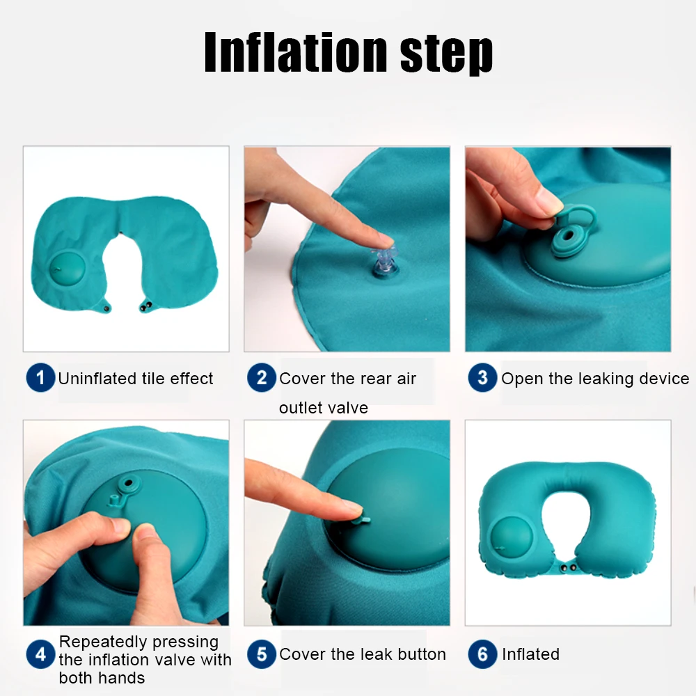 U-Shape Automatic Inflatable Travel Pillow Neck Car Air Pillows Cushion Folding Press Type | Автомобили и мотоциклы