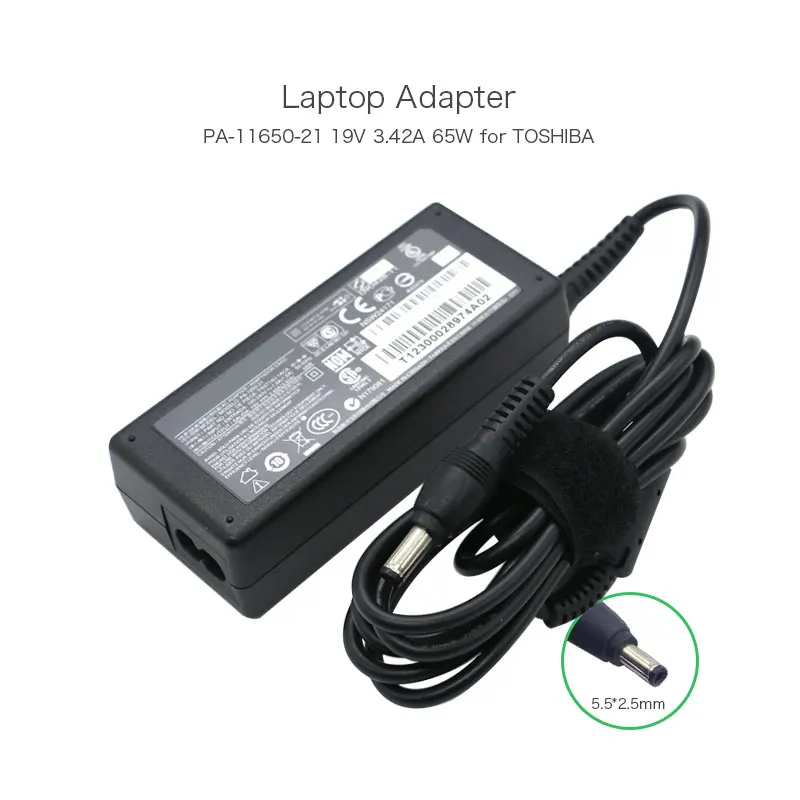 

Genuine PPA-1650-21 A3396U-1ACA PA3468U-1ACA PA3714U-1ACA 65W AC Adapter Charger for Toshiba SATELLITE C660 L300 L450 Laptop