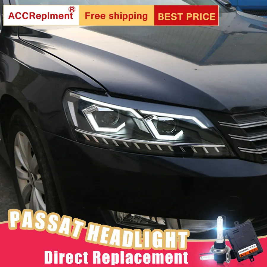2 шт. светодиодный фары для Volkswagen Passat 12-15 светодиодный автомобильный фонарь ангельские глазки ксенон HID комплект Противотуманные фары светодиодный дневные ходовые огни