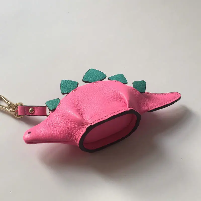 pink Новинка! Из натуральной кожи ручной работы с изображением динозавра портмоне Женская мода животные формы мини-сумка Деньги кошелек Девушки сцепления - Цвет: pink