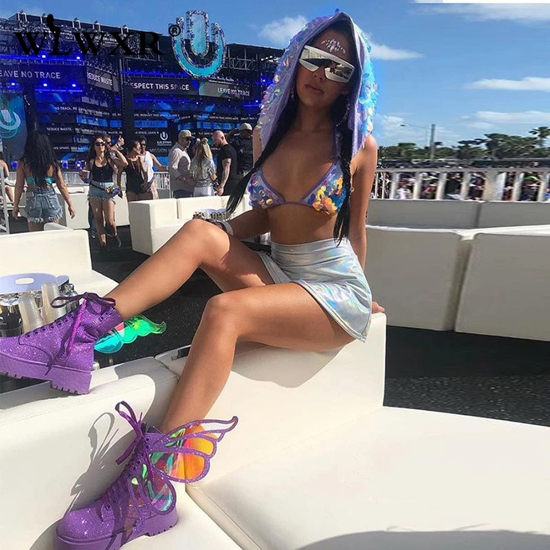 WLWXR уличная одежда Светоотражающий Комплект из двух предметов женская бандажный